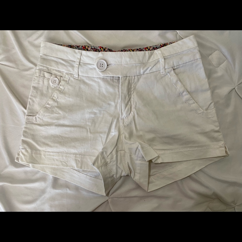 White Cotton Shorts
